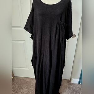 Black Cotton T-Shirt Dress 5x Terra And Sky
